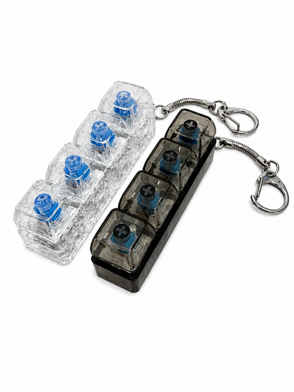 4-Key Mechanical Clicker Keychains – Assorted Colors