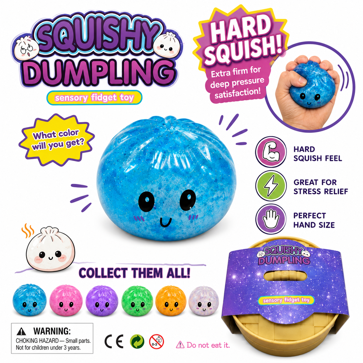 Squishy Dumpling Hard Squish Sensory Toy