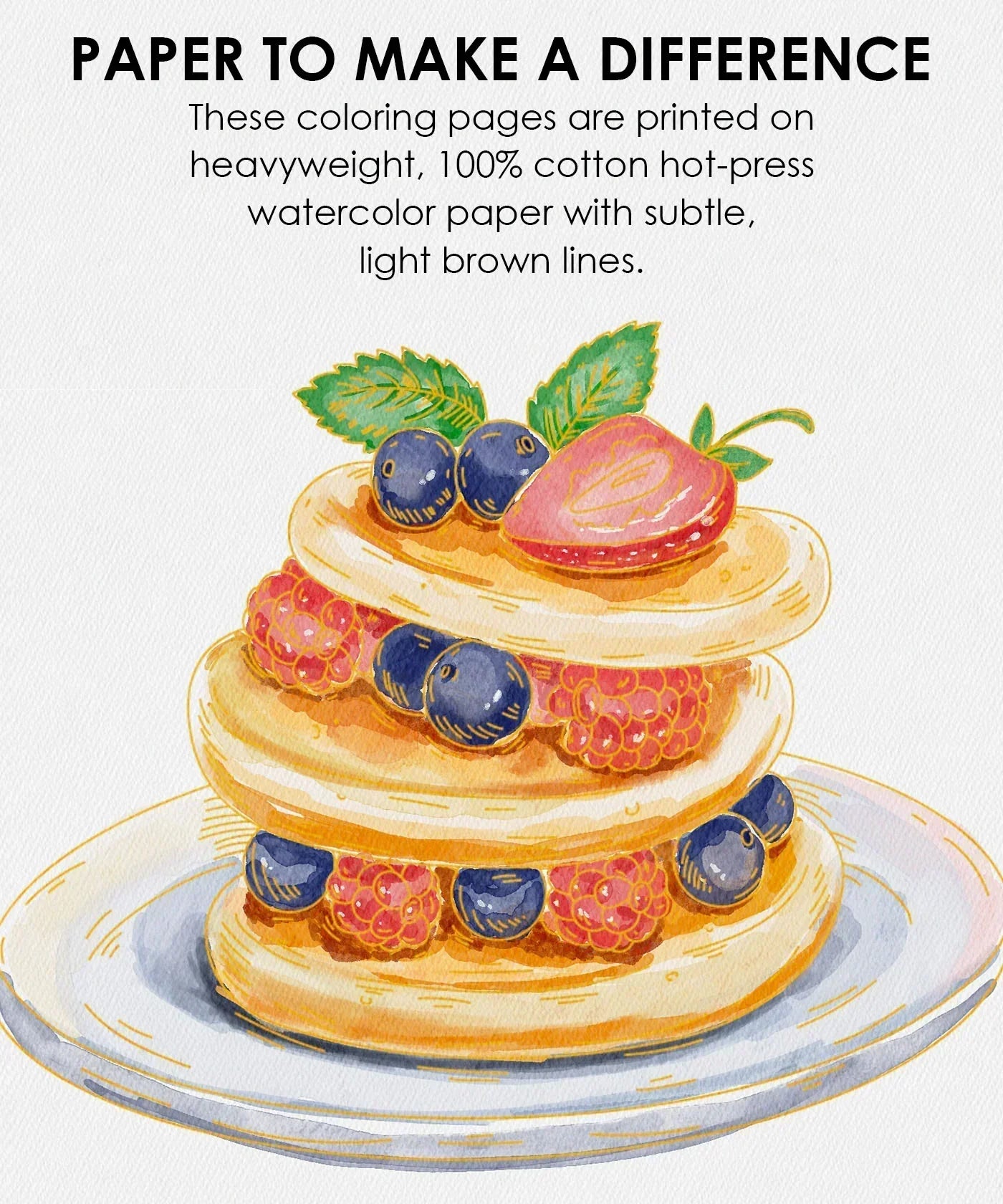 Essential-Themed Watercolor Coloring Book