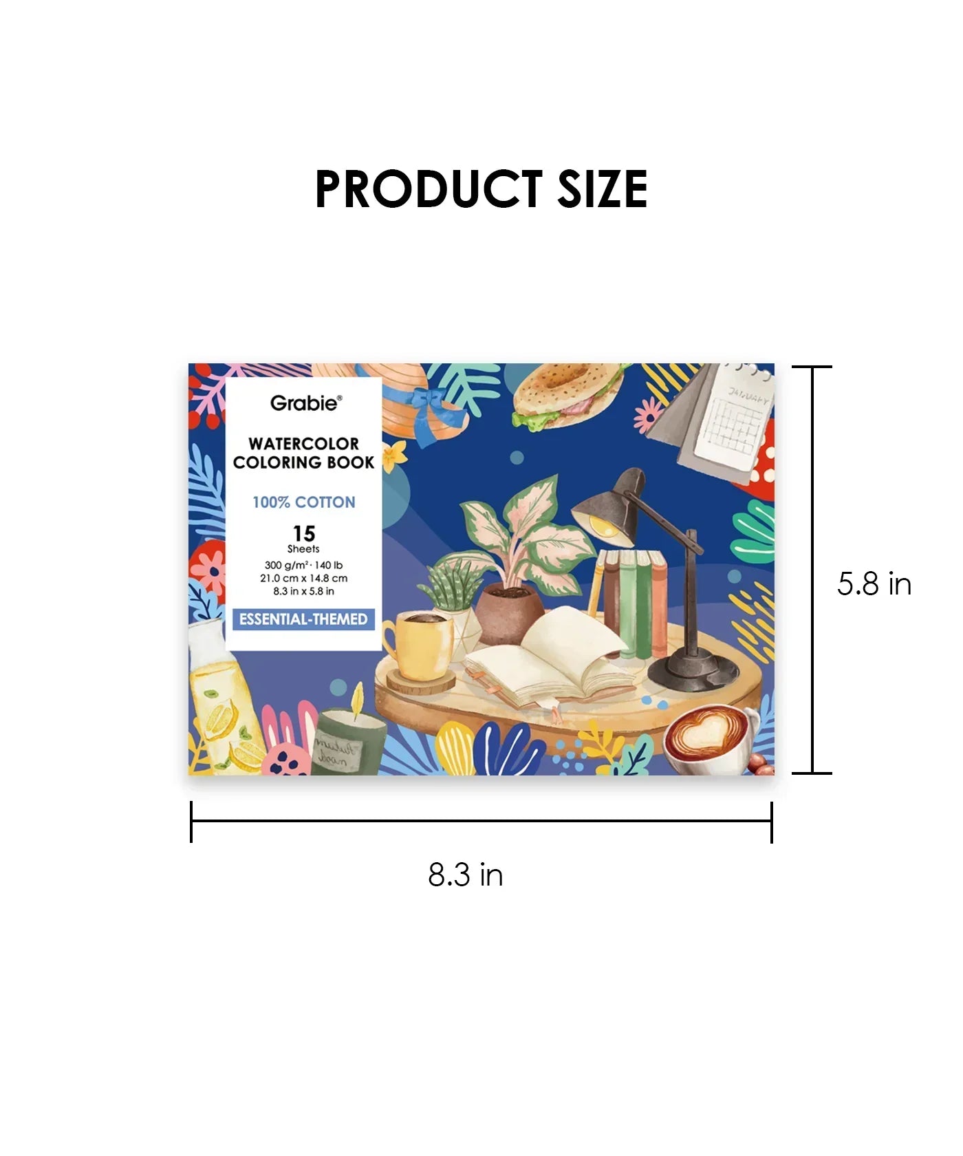 Essential-Themed Watercolor Coloring Book