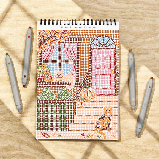 Lifelines Flowart: Strolling through Fall (Dot-by-Letter)