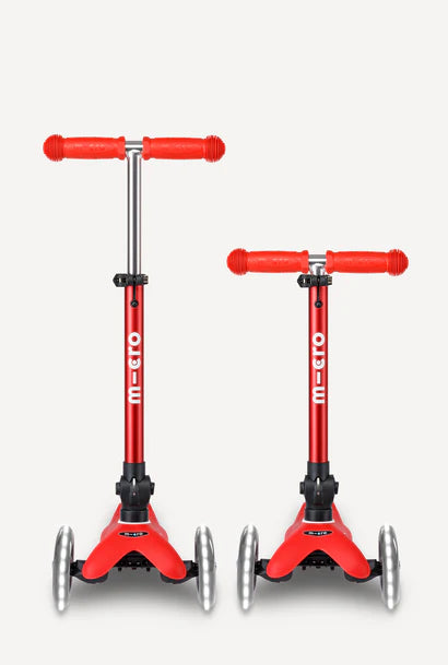 Red Micro Mini LED Scooter - Foldable