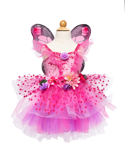 Hot Pink/Lilac Fairy Blooms Deluxe Dress & Wings (Size 3-4)