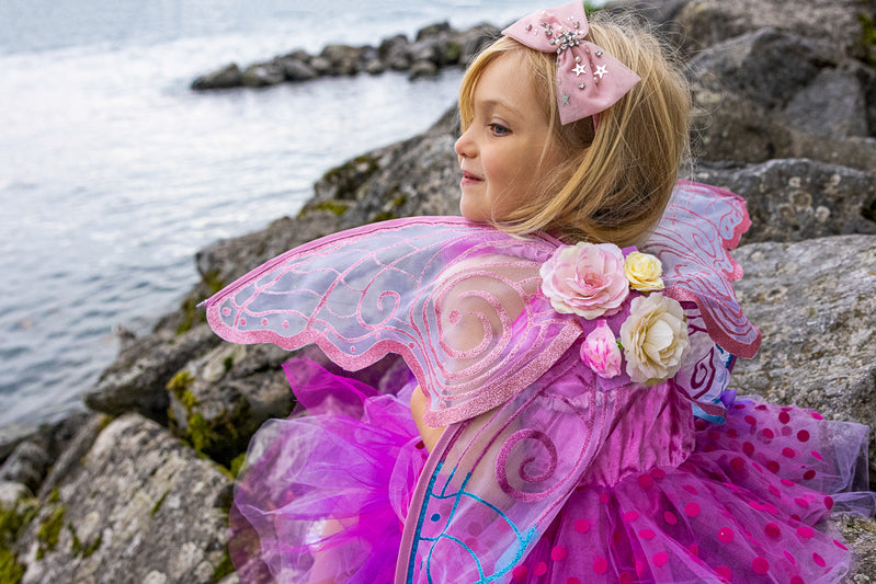 Hot Pink/Lilac Fairy Blooms Deluxe Dress & Wings (Size 3-4)