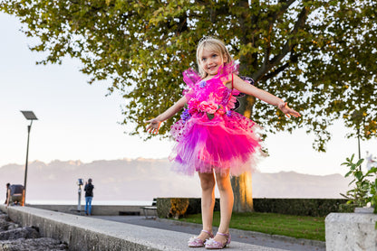 Hot Pink/Lilac Fairy Blooms Deluxe Dress & Wings (Size 5-6)