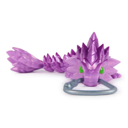 CrystaLynx 6-inch Articulated Dragon with Carabiner Clip
