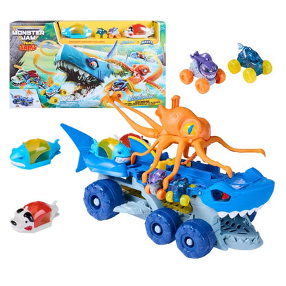 Monster Jam Mini Jams Megalodon Squid Takedown Playset