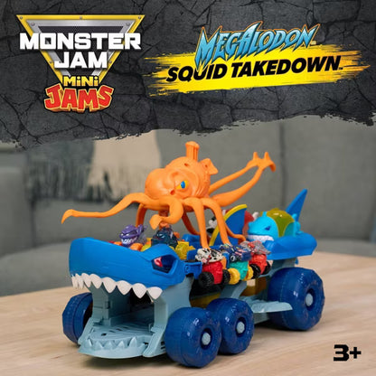 Monster Jam Mini Jams Megalodon Squid Takedown Playset