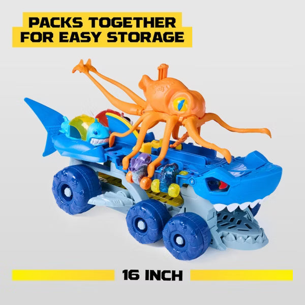 Monster Jam Mini Jams Megalodon Squid Takedown Playset