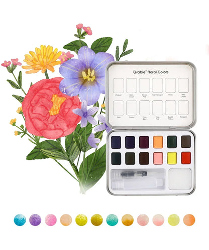Floral-Themed Watercolor Coloring Book