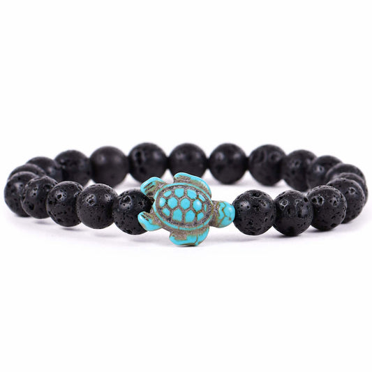 Lava Stone Turtle Fahlo Tracking Bracelet