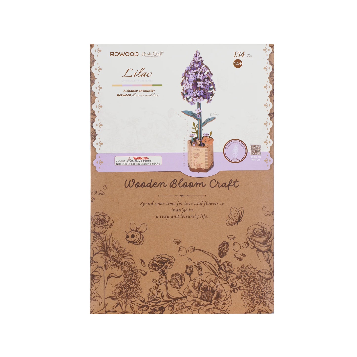 Lilac 3d Wooden Flower Pz