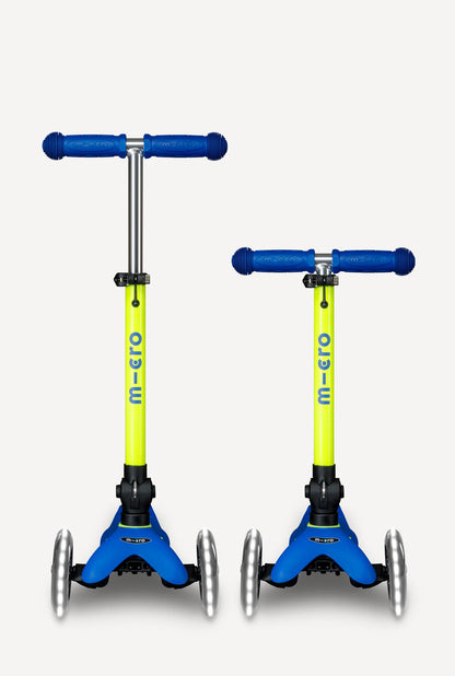 Neon Canary Yellow Micro Mini LED Scooter - Foldable