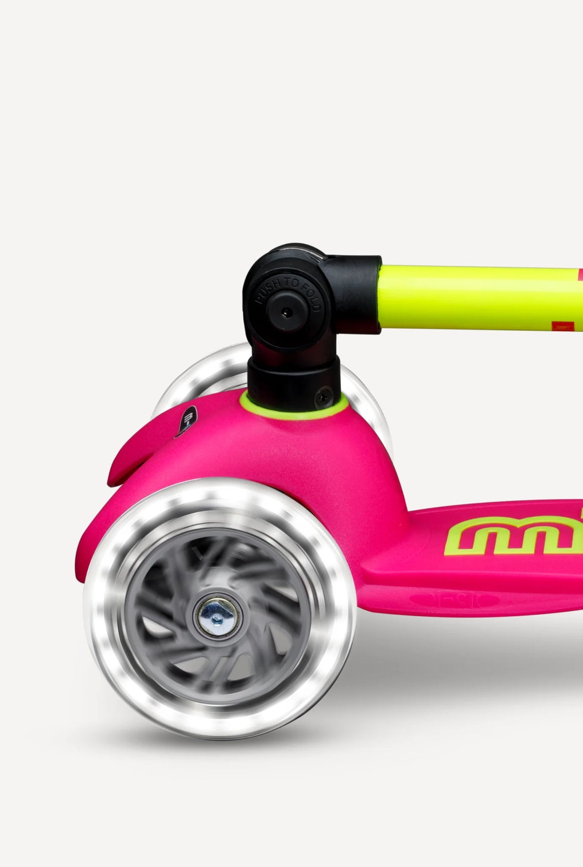 Neon Flamingo Yellow Micro Mini LED Scooter - Foldable