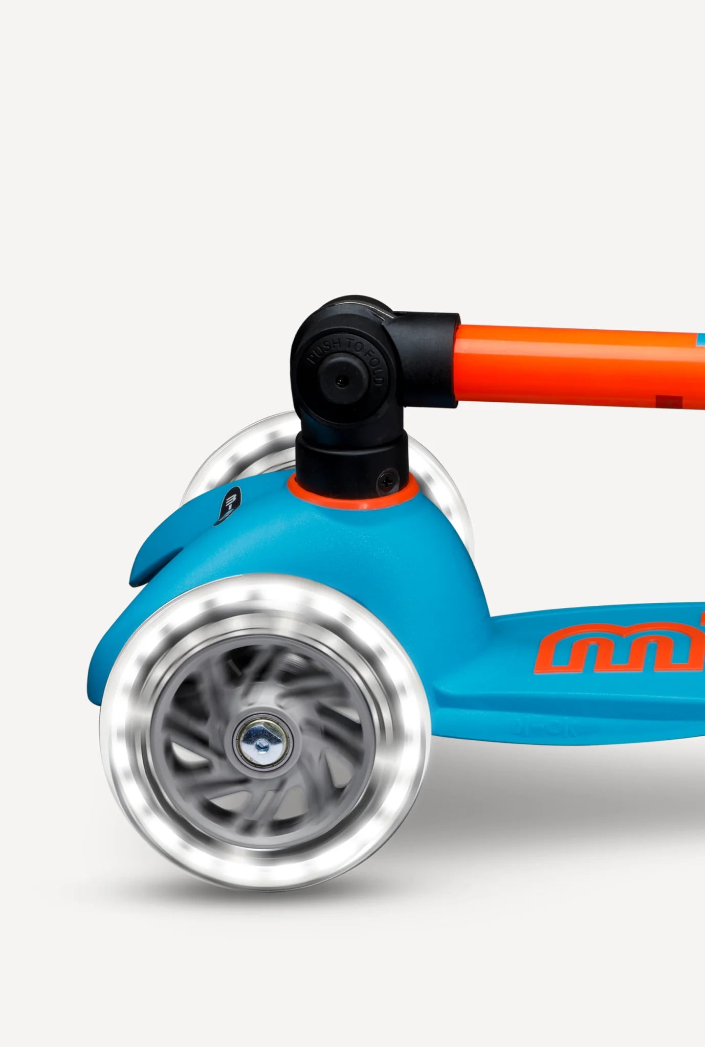 Neon Sunset Orange/Aqua Micro Mini LED Scooter - Foldable