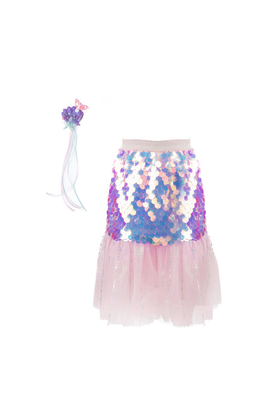 Pink Bling Bling Mermaid Skirt & Hairclip Set