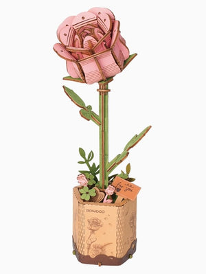 Pink Rose 3d Wooden Puzzle