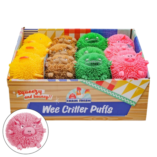 Farm Fresh Wee Critter Puffs, Fuzzy, Squishy 2.5" Ball