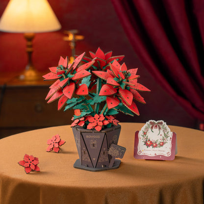 3D Wooden Flower Puzzle: Poinsettia