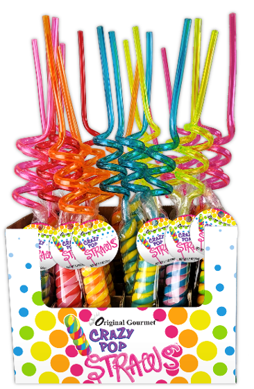 Crazy Pop Straws, 1.4oz, 20ct Display