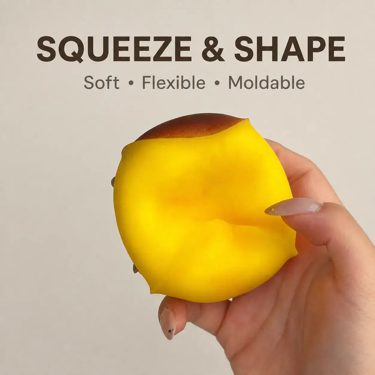Crunchy Caramel Pudding Moldable Squishy