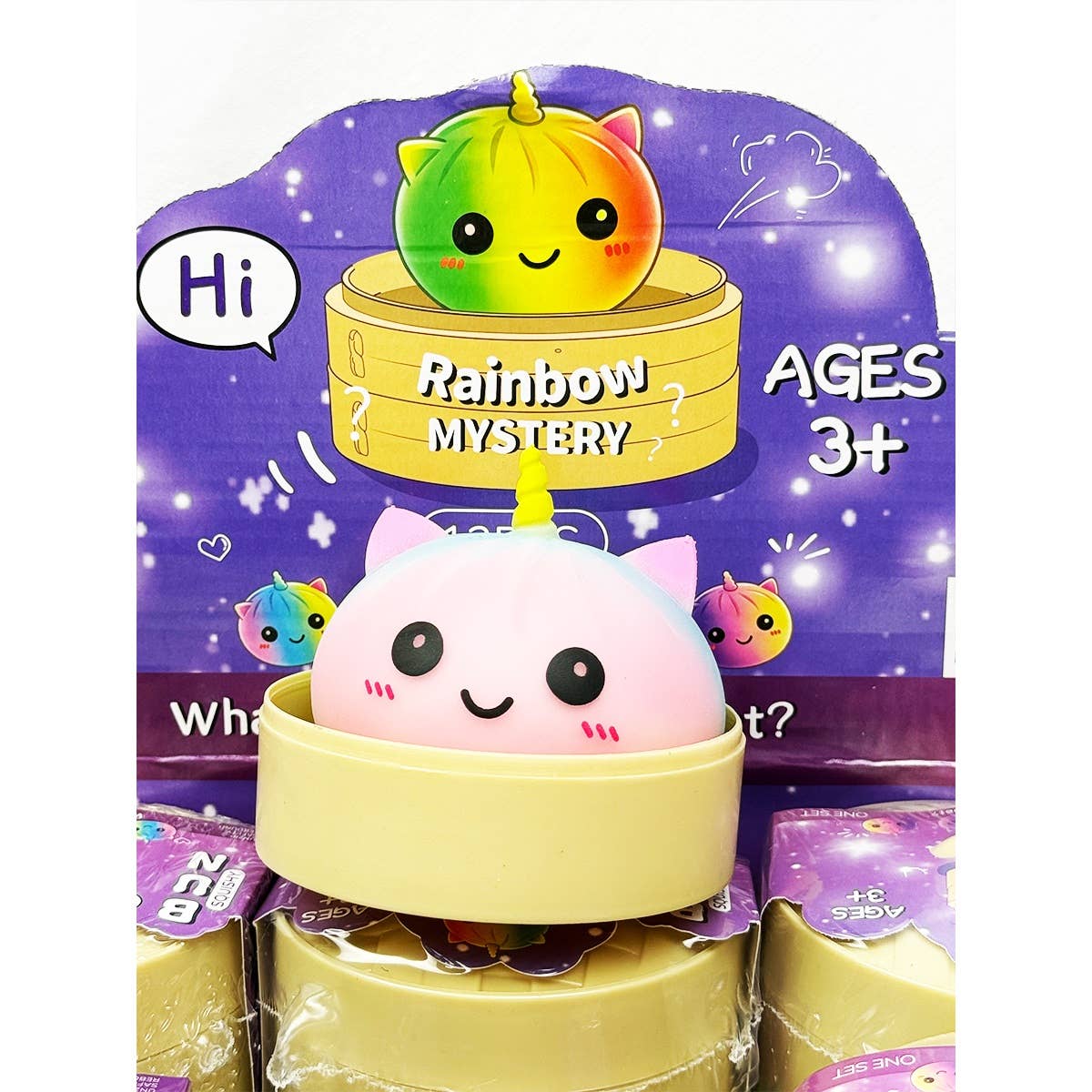 Mystery Rainbow Unicorn Dumpling Squishy with Steamer