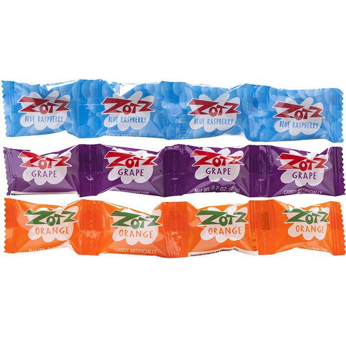 Zotz Fizz Candy: Blue Raz, Orange, Grape