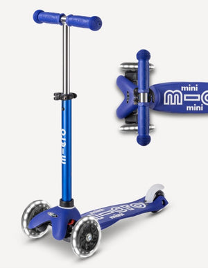 Blue & White Mini Deluxe LED Micro Scooter