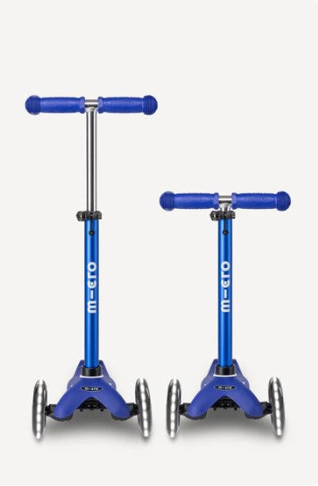 Blue & White Mini Deluxe LED Micro Scooter
