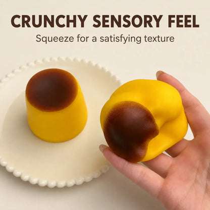 Crunchy Caramel Pudding Moldable Squishy