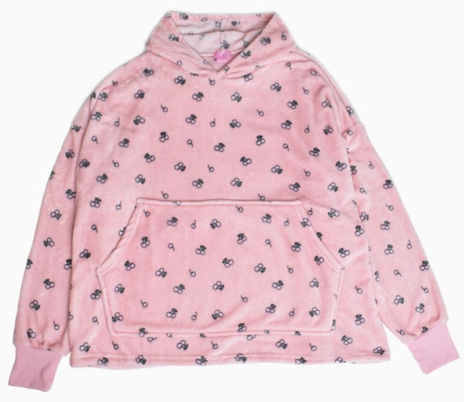 Fleece-Printed Pullover Oversized Blanket Hoodie (3 styles)