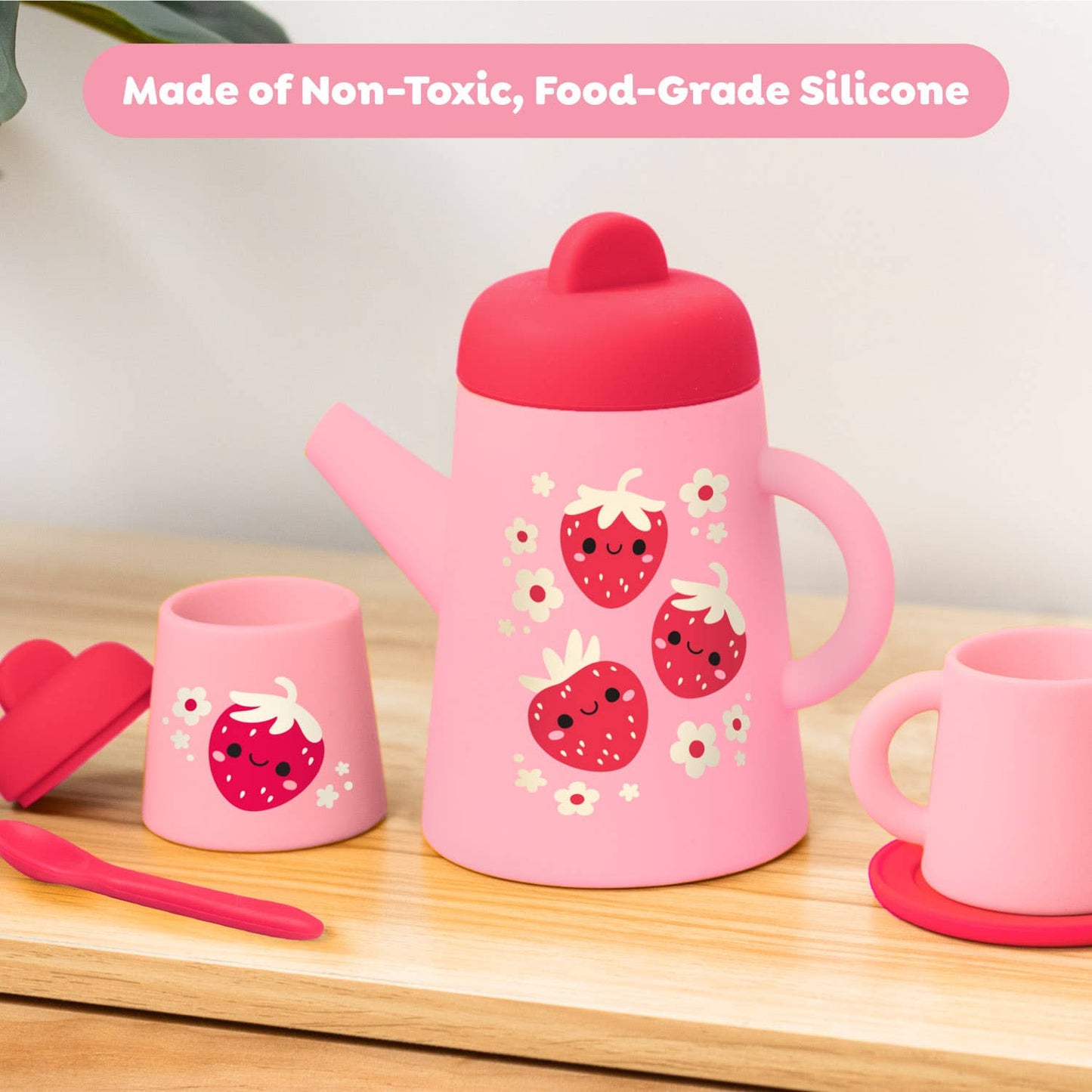 Silicone Tea Set - Strawberry Patch
