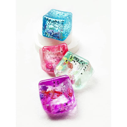 Ocean Glitter Sensory Jelly Cube Squishy Fidget Toy