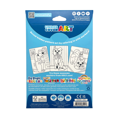 Dog Days Undercover Art Hidden Pattern Coloring Activity Art Cards (Ooly)