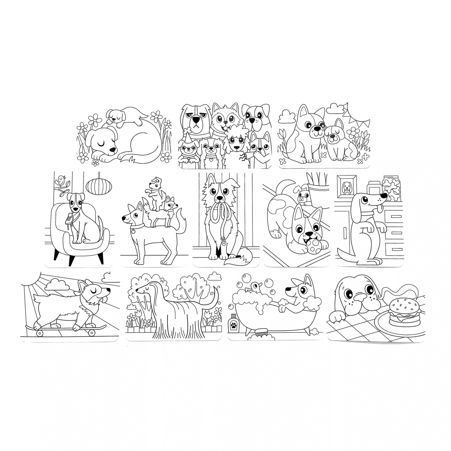 Dog Days Undercover Art Hidden Pattern Coloring Activity Art Cards (Ooly)