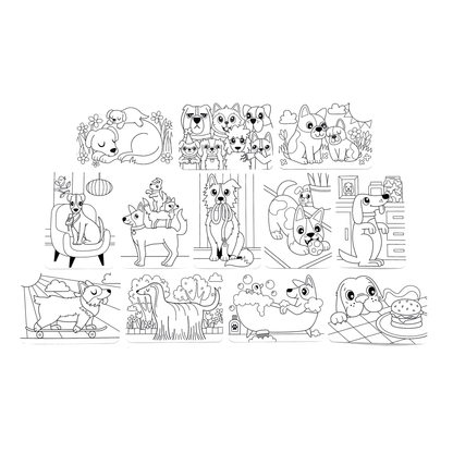 Dog Days Undercover Art Hidden Pattern Coloring Activity Art Cards (Ooly)