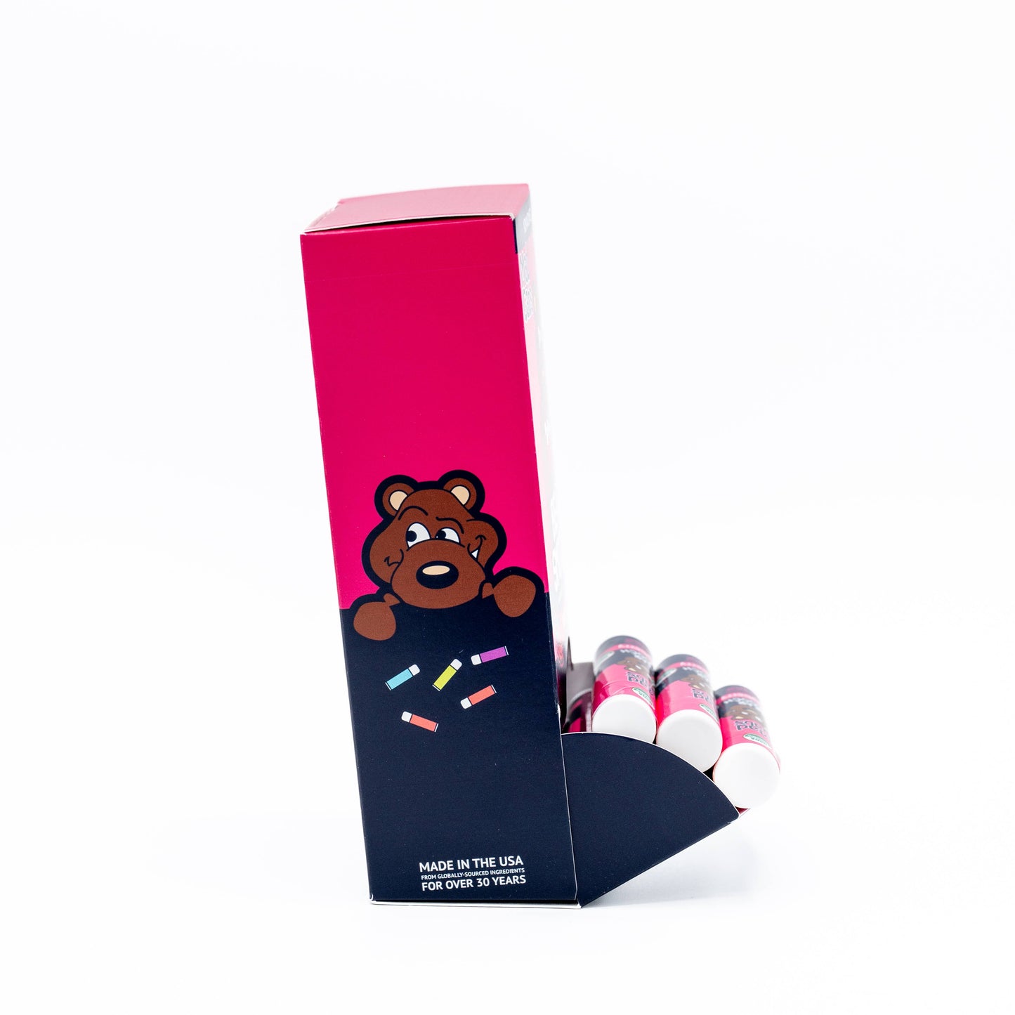 24pc Organic Bear Smooch Raspberry Lip Balm POP