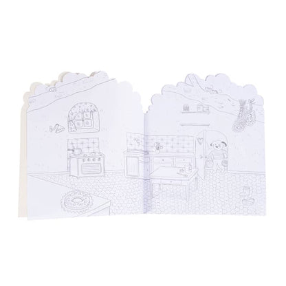 The Big Family Coloring Books  & Assorted Stickers - Moulin Roty