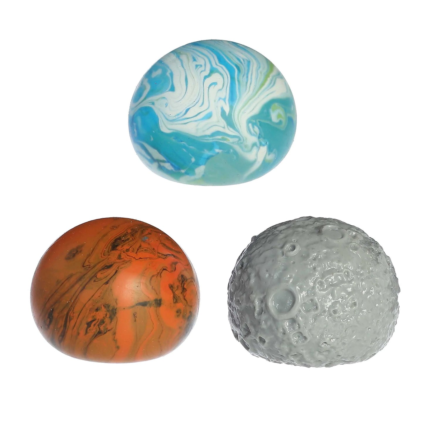 Earth Moon and Mars Squishy Stress Balls Set