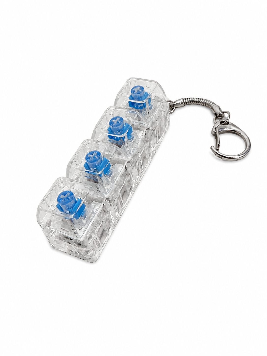 4-Key Mechanical Clicker Keychains – Assorted Colors