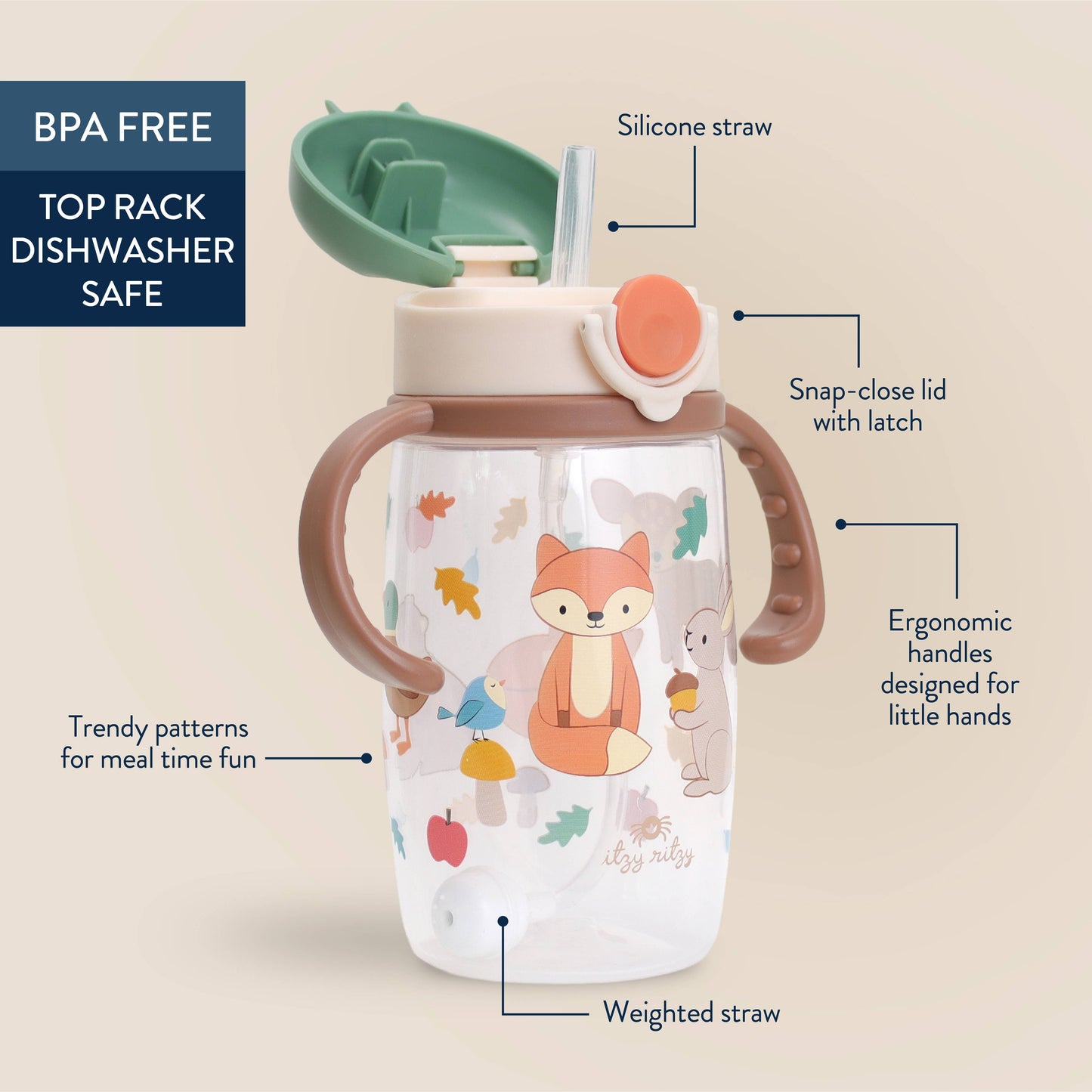 Itzy Sips™ - Straw Cup With Snap-Close Lid