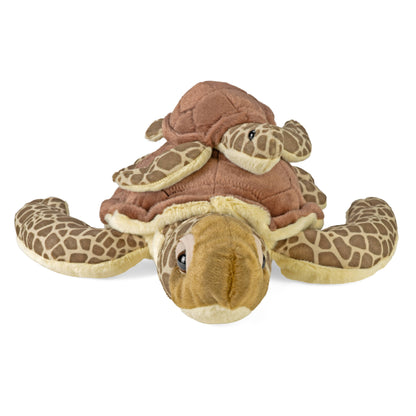Mom Baby Green Sea Turtle Stuffed Animal 12"