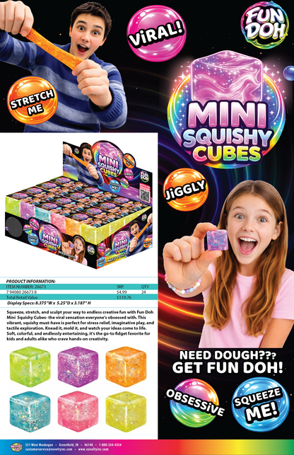 Fun Doh MINI Squishy Cube 2 Pack