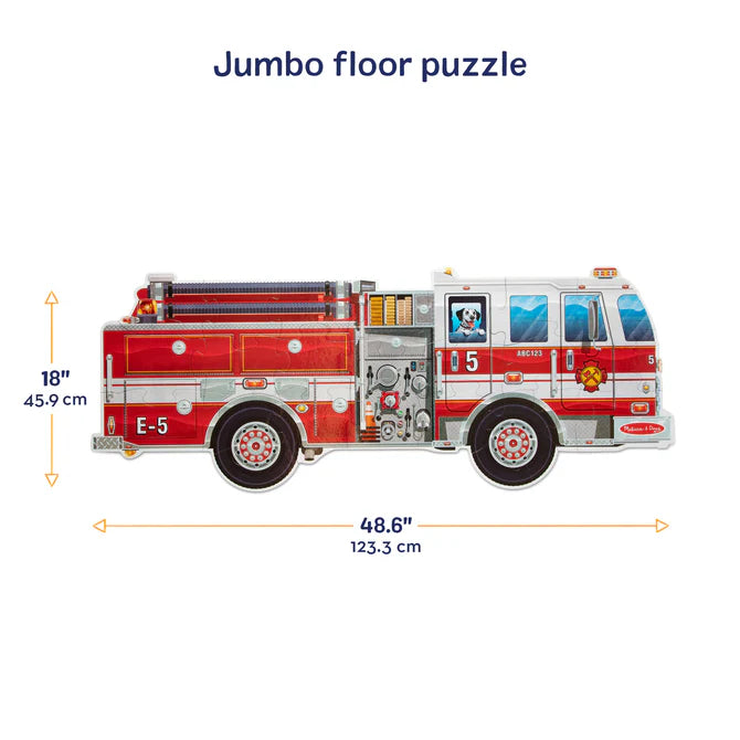 Giant Fire Truck Floor Puzzle - 24 Pieces