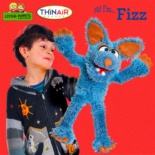 Fizz Blue Dog 18in Living Puppet