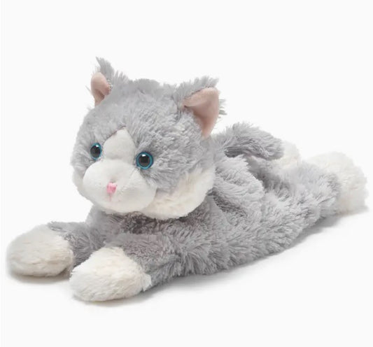 Gray Laying Down Cat Warmies Plush