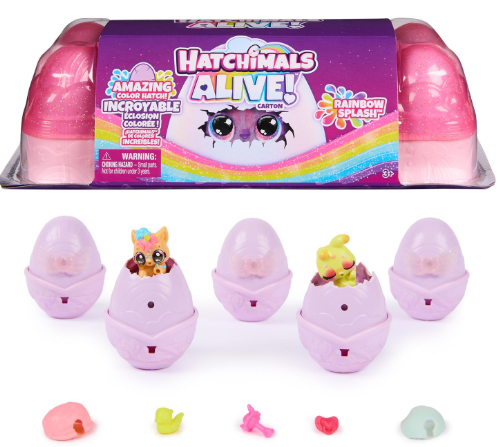 Hatchimals Alive, Rainbow Splash Egg Carton