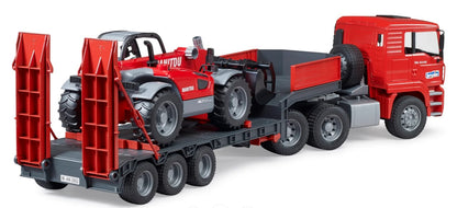 Bruder Man TGA Low Loader Truck with Manitou Telehandler