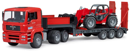 Bruder Man TGA Low Loader Truck with Manitou Telehandler