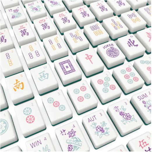 Mahjong Tile Set in Colorful Carrying Case